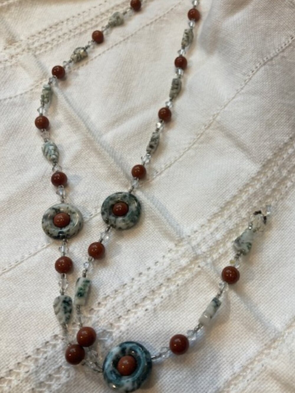 Grey Coral stone necklace